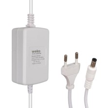 Weko 12VOLT - 3.2AMPER 5.5x2.5 Plastik Kasa Beyaz Masaüstü Adaptör