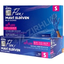 2 Adet Flex Pudrasız Eldiven S Boy 100'LÜ Mavi