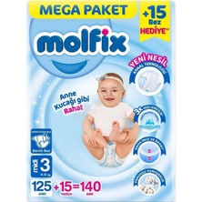 4 Adet Molfix Mega Paket Midi 140'LI