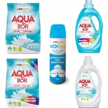 Eti Maden Doğal Çamaşır Deterjanı Aquabor Renkliler ve Beyazlar Için 148 Yıkama+ Bortam Dezenfektan 500 ml