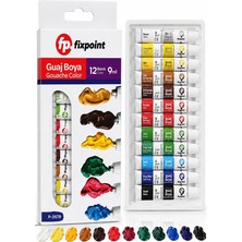Artlantis Guaj Boya 12 Renk 9 ml 1 Paket Fixpoint Guaj Boya Seti 12 Li Ahşap Tuval Taş Ağaç Boyamalar Için Idea Boyama Seti