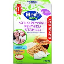4 Adet Hero Baby Sütlü Peynir Pek 8 Tahıllı Ek Besin 400 gr
