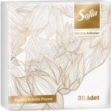 3 Adet Sofia Peçete Kumaş Dokulu 33X33 Beyaz 30'lu