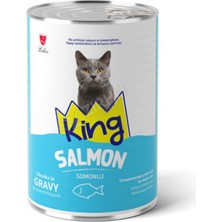 2 Adet King Sos Içinde Et Parçaçıklı Somonlu Yetişkin Kedi Maması 400 gr
