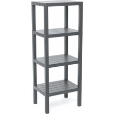 MiraLive 4 Raflı Gri Modüler Ünite Plastik 38X29X100 cm (4887)