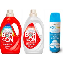 AQUABOR Doğal Sıvı Çamaşır Deterjanı Boron Renkliler ve Beyazlar Için 26*2 Yıkama+ Bortam Dezenfektan