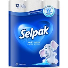 Selpak Kağıt Havlu 12'li Rulo Sayısı ile Mutfak ve Temizlik Kullanımına Uygun