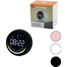 MiraLive Dijital Saat - Bluetooth Wireless Mini Hoparlör Speaker USB Şarjlı - Işıklı 5W PL-4652 (4887)
