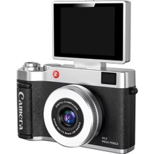 MiraLive 4K Çantalı Dijital Retro Video Kamera 48MP 16X Zoom Işıklı (32GB) Kart Dijital Fotoğraf Makinesi Siyah