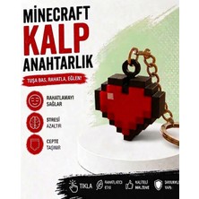 FLAY3D Minecraft Kalp Anahtarlık – Basmalı Fidget Pixel Kalp Anahtarlık