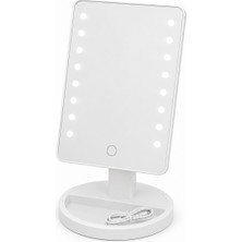InTrio 16 LED Işıklı Dokunmatik Makyaj Aynası Type-C Girişli Ayarlanabilir Masaüstü Ayna