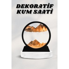 Kuzgun Ticaret 7 Inç Mavi Orta Boy Dekoratif Yuvarlak Şık Kum Tablosu Modern Dekoratif Süs - Lisinya