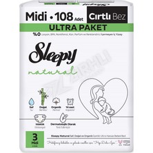 3 Adet Sleepy Natural Ultra Bebek Bezi Midi 108'LI