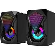 MYE Aydınlatma Rgb Işıklı Gaming Pc Bilgisayar Hoparlörü 1+1 Speaker E-1046