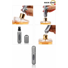 MAİN SHOP 1 Adet Doldurulabilir Mini Parfüm Şişesi 5 ml - Cep Parfüm Şişesi Gümüş Renk M-230