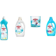 Boron Aquabor Doğal Mineralli Elde Bulaşık + Sıvı Beyaz + Tablet + Sıvı Renkliler 4 Lü Set