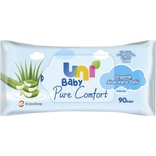 Morfose 4 Adet Uni Baby Islak Mendil 90'li Organik Aloe Vera Ozlu 1 Adet