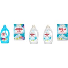 Aquabor Doğal Mineralli Sıvı Renkliler + 4 kg Renkliler + Sıvı Beyaz + Sıvı Beyaz  + 4 kg Beyaz 5 Li Set