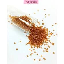 MiraLive Dökme Cam Kum Boncuk (11/0) 2 mm - 20 Gram -  Koyu Bal Rengi - BNC035