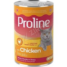 4 Adet Proline Sos Içinde Et Parçacıklı Tavuklu Yetişkin Kedi Maması 400 gr