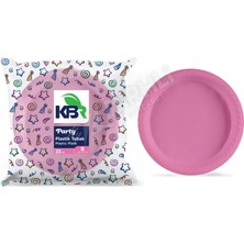 5 Adet Kbr Party Plastik Tabak 22 cm Pembe 8'li