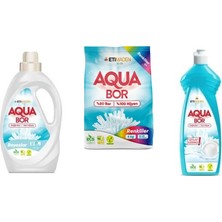 Eti Maden Aquabor Doğal Mineralli Sıvı Beyaz  + 4 kg Renkliler + Elde Bulaşık 3 Lü Set