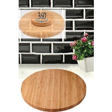 MiraLive Bambu Döner Standlı 35 cm Lüx Sunum Tabağ -BLS3535DBNR