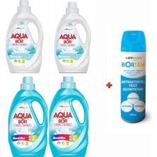 Eti Maden Aquabor Beyazlar ve Renkliler Için Sıvı Çamaşır Deterjanı 4*2.15 L 132 Yıkama Sıvı + Dezenfektan