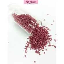 MiraLive Dökme Cam Kum Boncuk (11/0) 2 mm - 20 Gram -  Koyu Pembe - BNC011