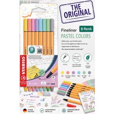 ArtMaster 8 Renk Fineliner Kalem 1 Paket Stabilo Point 88 8 Li Pastel Renkler Ince Keçe Uçlu Kalem 0.4mm Su Bazlı Mürekkep