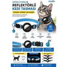 Floria Reflektörlü Airtag Kedi Tasması - Zilli Güvenlik Tokalı Tasma