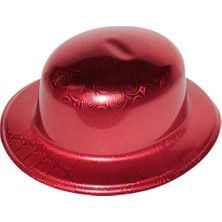 Urfakent Kırmızı Renk Hologramlı Plastik Yuvarlak Melon 27X24 cm