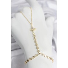 Inure Jewelry Gold Renk Pirinç Kutup Yıldızı Zirkon Taşlı Şahmeran