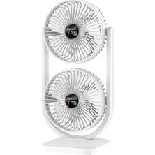 Byanes Mini Fan, Çift Başlıklı Sessiz Vantilatör, Type-C Girişli, 3 Kademeli