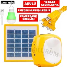 Byanes Güneş Enerjili Taşınabilir LED Aydınlatma Seti, Aküyle Güç Sağlar