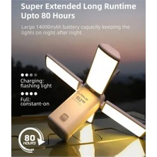 Byanes Taşınabilir 14000 Mah Powerbank ile Katlanabilir Kamp Lambası, Beyaz