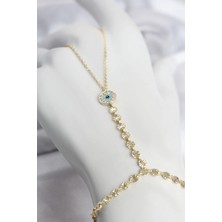 Inure Jewelry Gold Renk Pirinç Zirkon Taşlı Nazar Model Şahmeran