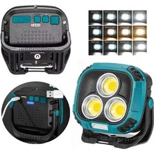 Byanes Şarjlı 30 Cob Ledli 30W 5800MAH Çok Renkli Işık Powerbank Güç Kaynağı