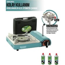 Byanes Pro Seramik Kamp Ocağı 3’lü Gaz Kartuşlu Güvenli ve Taşınabilir
