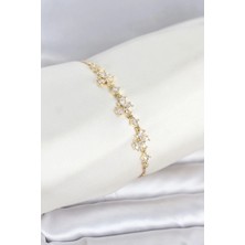 Inure Jewelry Gold Renk Pirinç Kelebek Model Asansörlü Model Kadın Bileklik