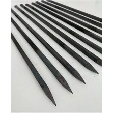 Byanes 10 Adet Kare Tavuk ve Patlıcan Şişi, Silme Demir, Galvanizsiz, 60CM