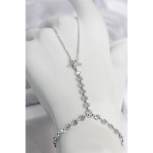 Inure Jewelry Gümüş Renk Pirinç Zirkon Taşlı Deniz Yıldızı Model Şahmeran