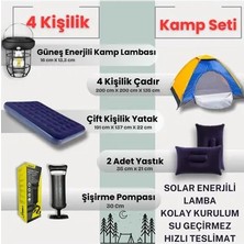 Byanes 4 Kişilik Kolay Kurulum Kamp Çadırı ve Şişme Yataklı Set