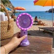 Byanes USB Şarjlı LED El Vantilatörü ve Gece Lambası Taşınabilir Fan