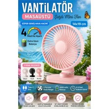 Byanes Taşınabilir Mini Fan, Type-C Şarjlı Masaüstü Klima, 4 Mod Hız