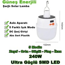 Byanes 240W Güneş Enerjili Kamp ve Çadır Aydınlatma LED Fener