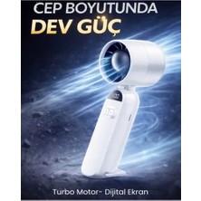 Byanes Taşınabilir Mini Vantilatör, LCD Göstergeli, 12.000 Rpm, Şarjlı, Taşınabilir