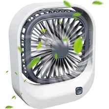Byanes Mini Masaüstü Fan, 3 Kademeli, Şarjlı, Ev, Ofis, Araç Için Vantilatör