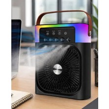 Byanes Taşınabilir Mini Klima Fanı, Rgb LED Işıklı, Buharlı Soğutucu, Masaüstü Fan