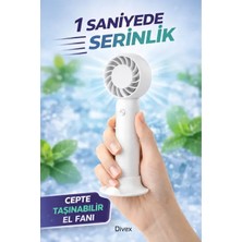 Byanes Mini Taşınabilir Sessiz El Fanı, 3 Kademeli Şarjlı Taşınabilir Fan